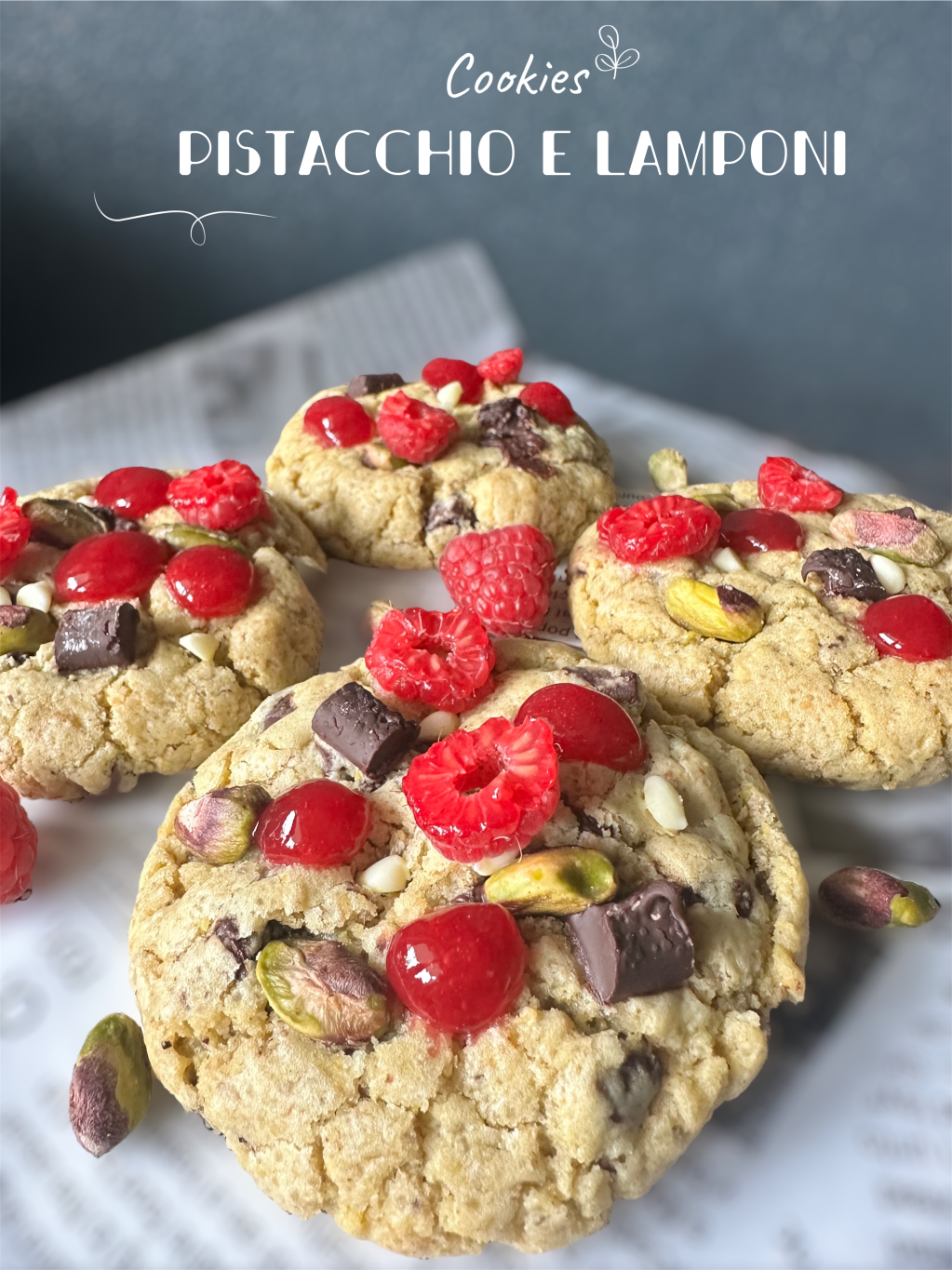 COOKIES PISTACCHIO E&nbsp;LAMPONI